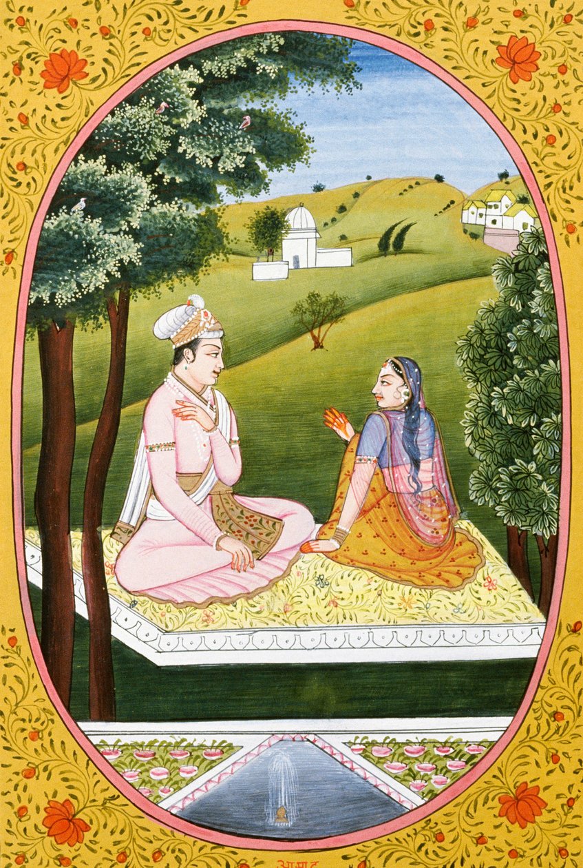 Jahreskalenderbild & Malerei für einen hinduistischen Monat Ash Ad, Indien von School Indian