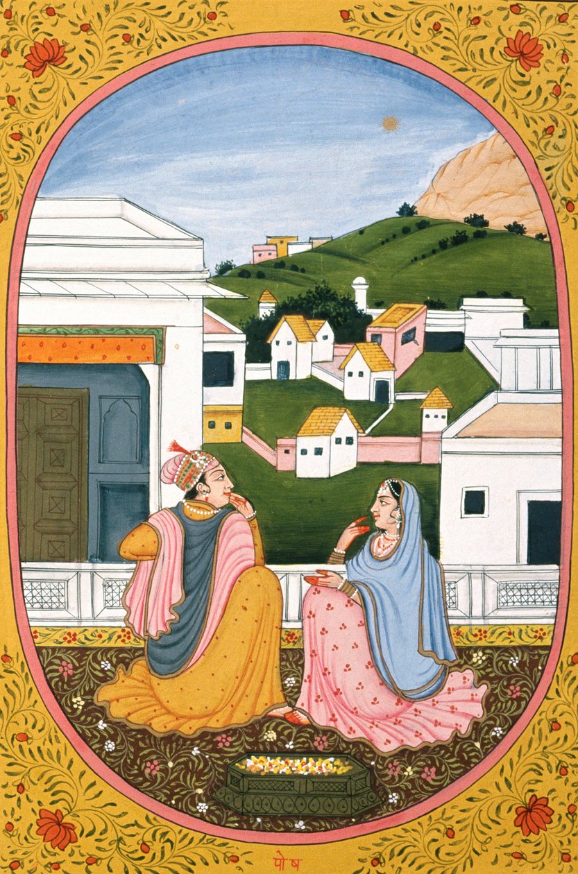 Jahreskalenderbild & Malerei für einen hinduistischen Monat Paush, Indien von School Indian