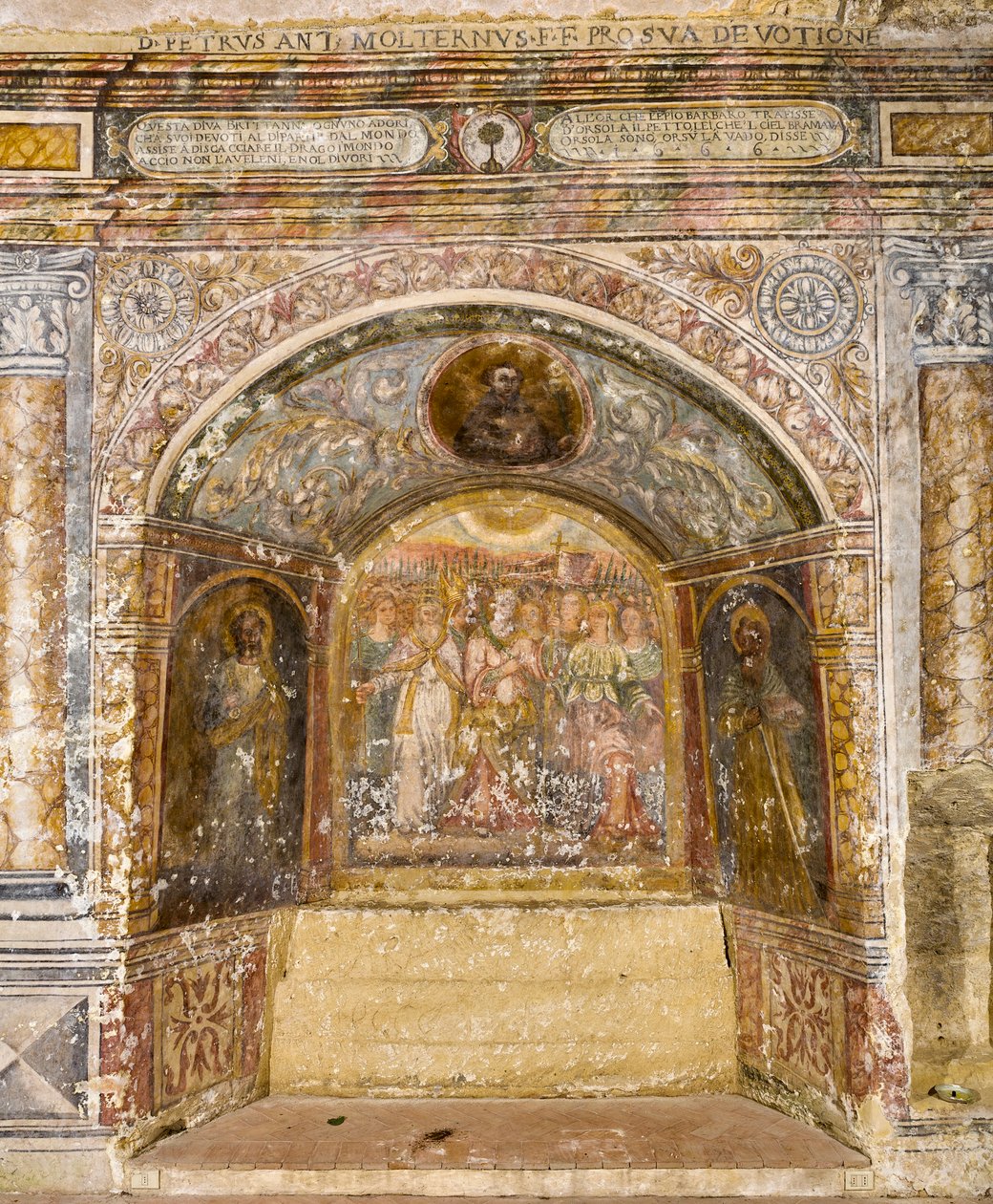 Fresko in der Kirche Santa Maria della Palomba von School Italian