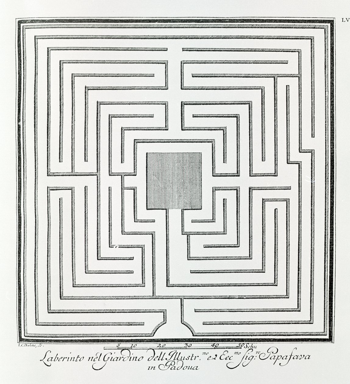Labyrinth des Gartens der Villa Papafava, Padua, aus "Villen, Gärten und Landschaften in Venedig" von A. Volkamer von School Italian