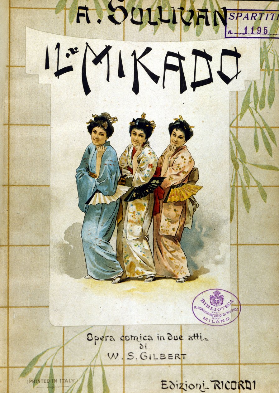 Partitur von „Mikado“ von Gilbert und Sullivan. Bibl. des Konservatoriums für Musik, Mailand. von School Italian