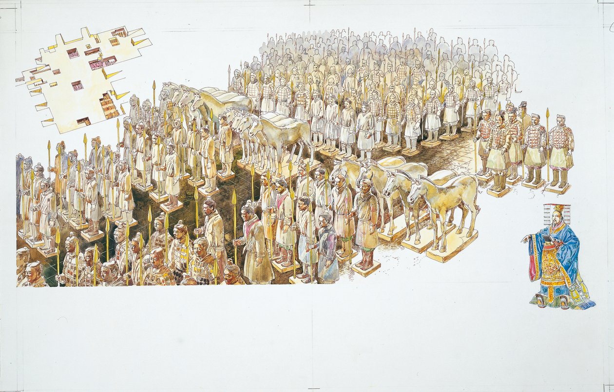 Terrakotta-Armee im Grab des Kaisers Qin Shi Huang von School Italian