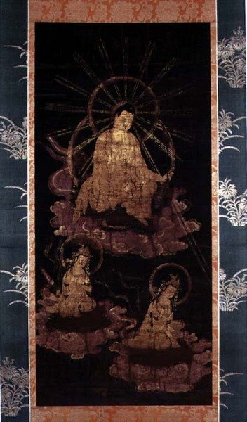 Buddha und Bodhisattvas, Muromachi-Periode (1393-1573) von School Japanese