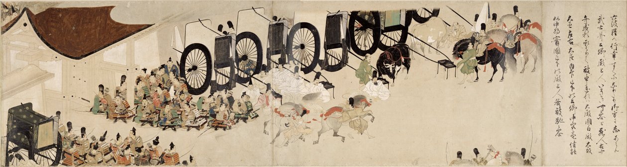 Illustrierte Erzählung des Heiji-Aufstands (1159-1160) (Kaiserlicher Besuch in Rokuhara) - Sechster Roll von School Japanese