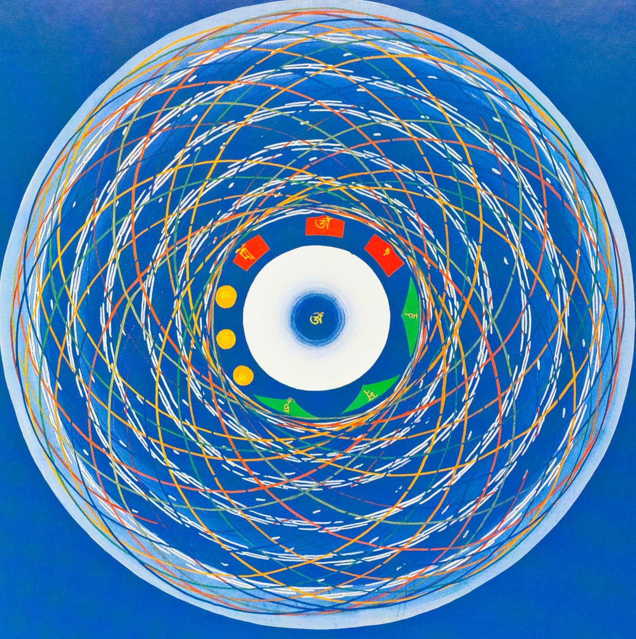 Om Cosmo Mandala, Darstellung der Ganzheit, Einheit und Erneuerung von School Nepalese