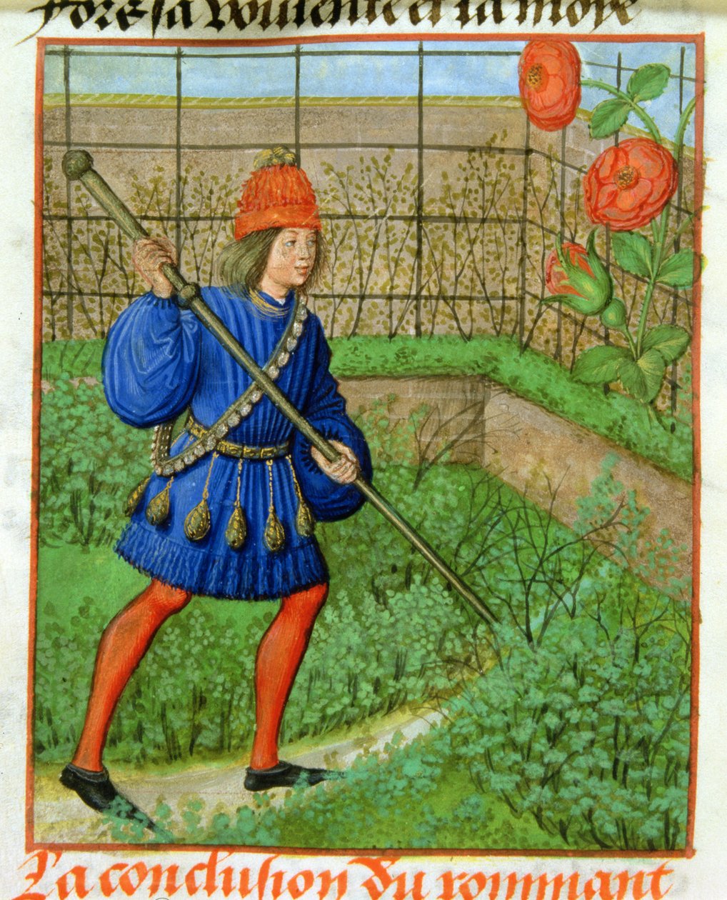 Der Liebhaber erreicht die Rose, aus 