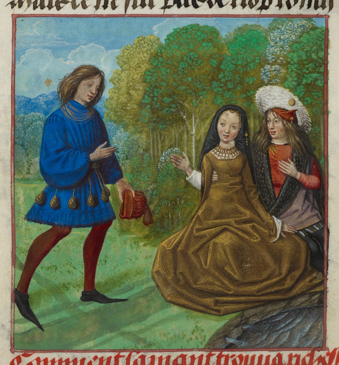 Der Liebhaber trifft auf Reichtum (Wealth) aus dem Roman de la Rose von Guillaume de Lorris und Jean de Meun, ca. 1490-ca. 1500 von School Netherlandish