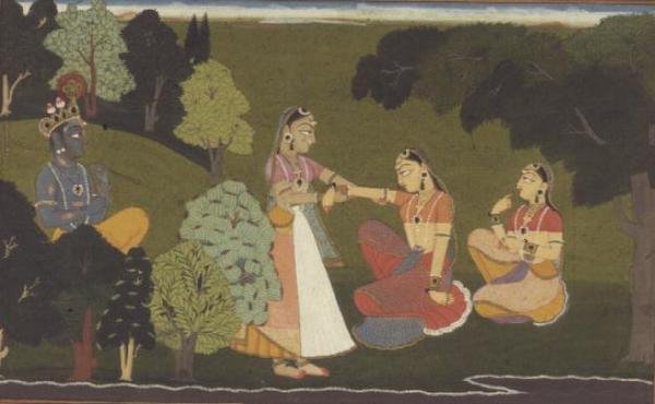 51.207/11 Eine Vertraute bittet Radha, Krishna zu treffen, Illustration aus der 