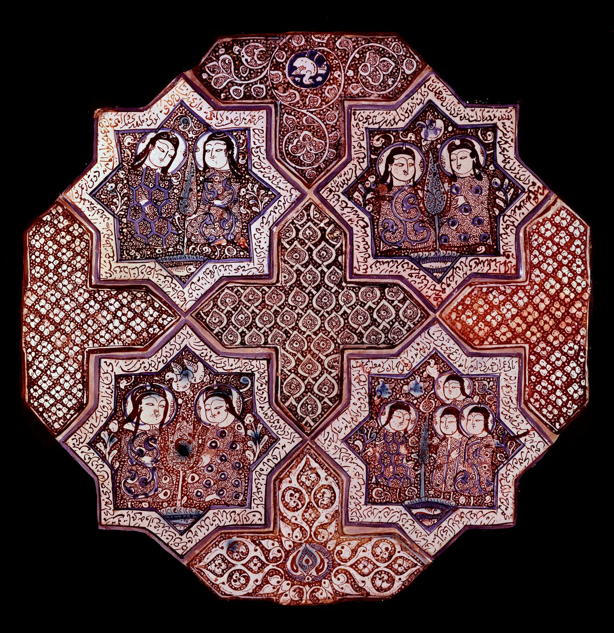 Persische Kunst: Fragment eines Wandfliesenpaneels aus Damghan. Washington. Kunstmuseum von School Persian