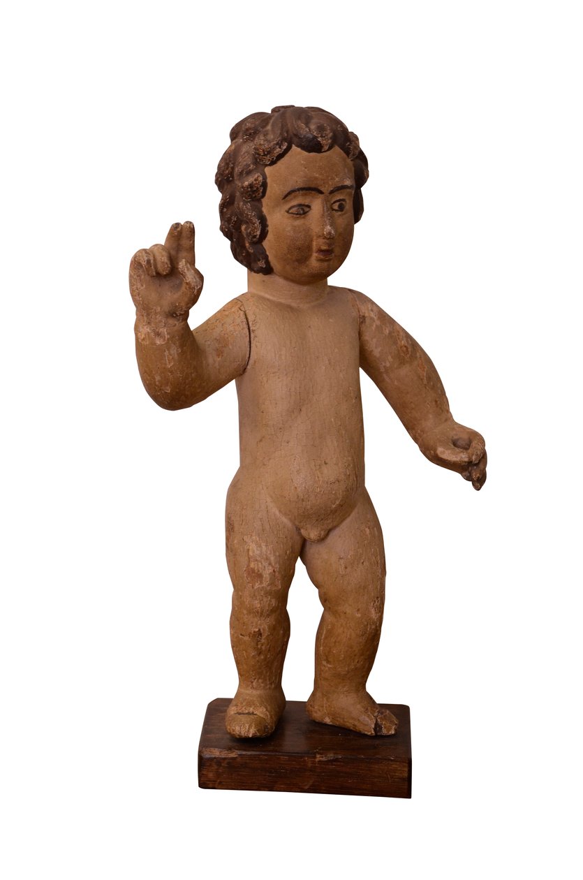Geschnitzte Holzskulptur des Christuskindes, ca. 1800 von School Portuguese
