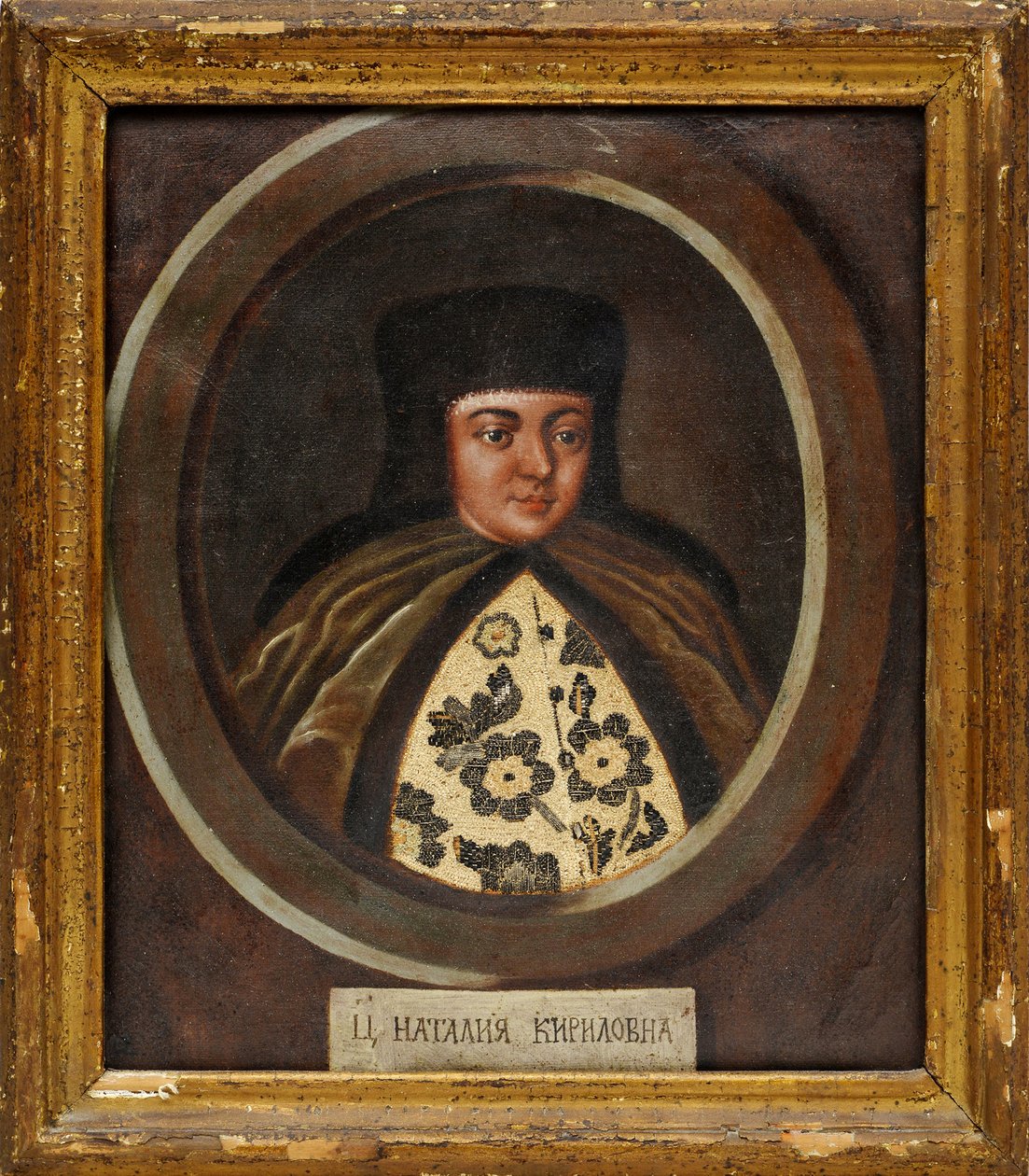 Porträt der Zarin Natalia Naryschkina (1651-1694), Frau von Zar Alexei I. von Russland, anonym von School Russian