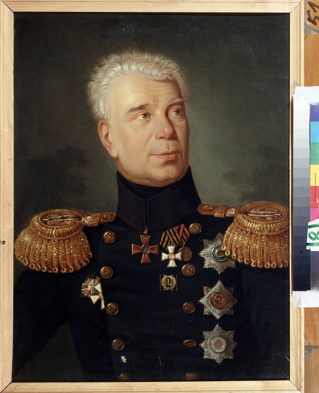 Porträt des Entdeckers Admiral Iwan (Adam) Krusenstern (1770-1846) von School Russian