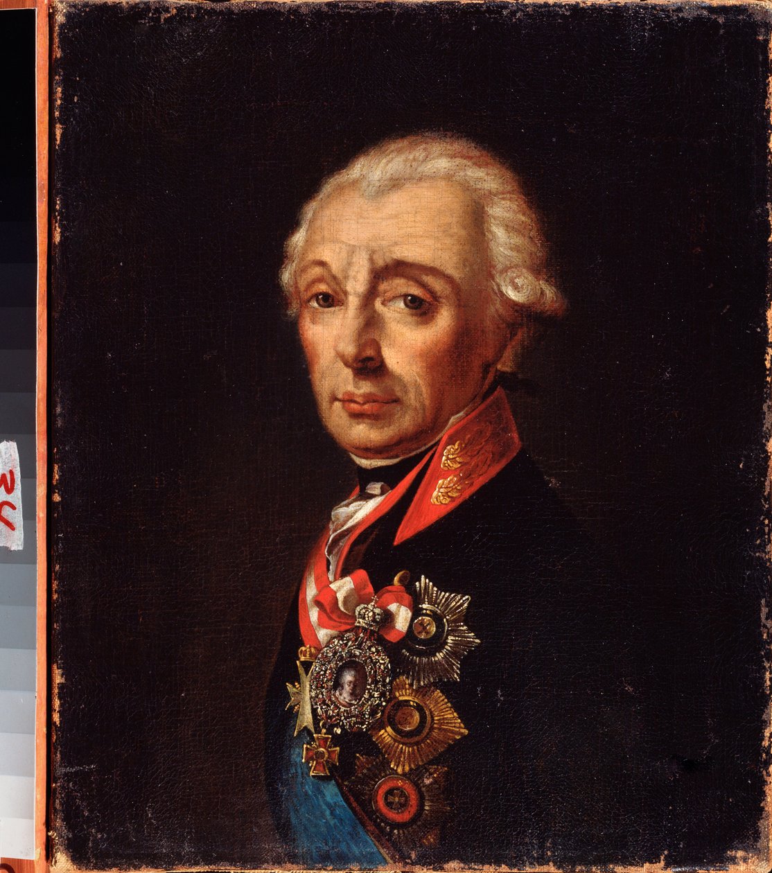 Porträt des Generalfeldmarschalls Prinz Alexander Suworow. von School Russian