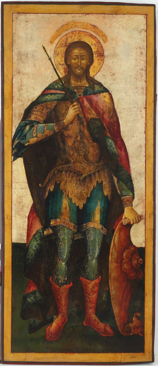 Heiliger Alexander Newski (1220-1263) - Russische Ikone. Tempera auf Holz, zweite Hälfte des 18. Jahrhunderts. Dimension: 142,5x61 cm. Ikonenmuseum Recklinghausen von School Russian