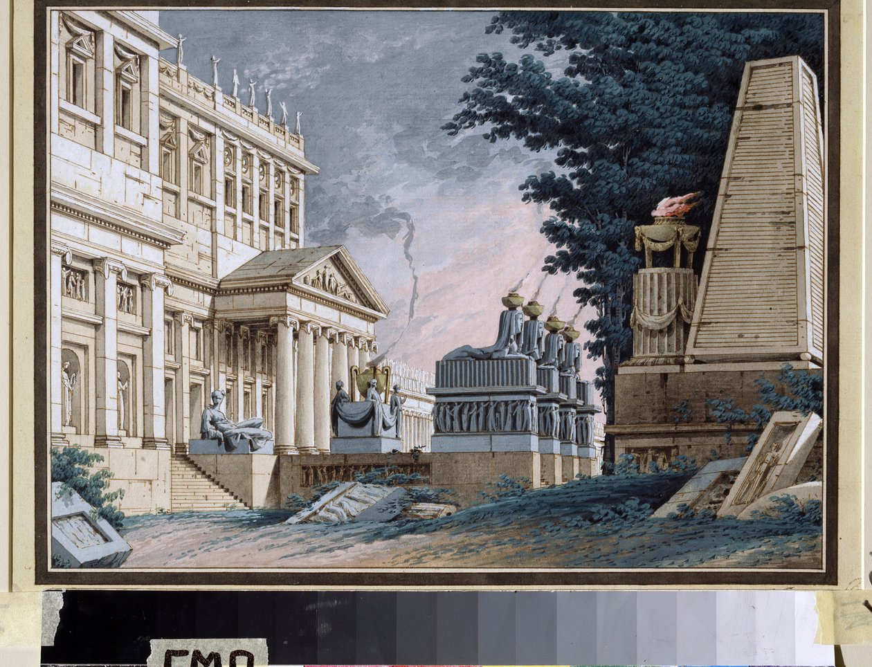 Tempel, Bühnenbild für ein Theaterstück von School Russian
