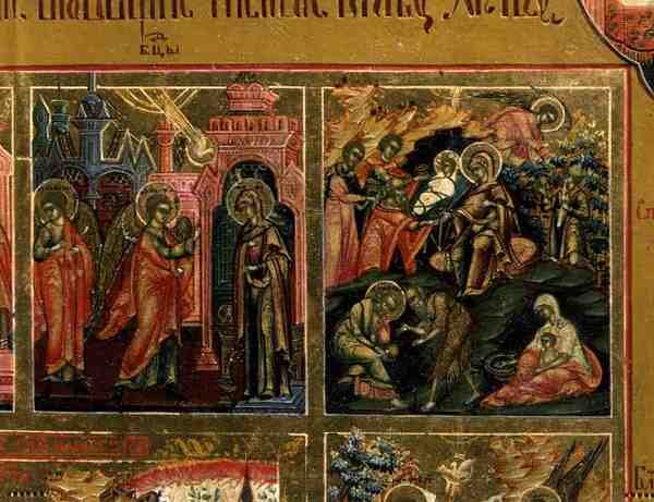 Die Auferstehung und der Abstieg in die Hölle (Detail) von School Russian