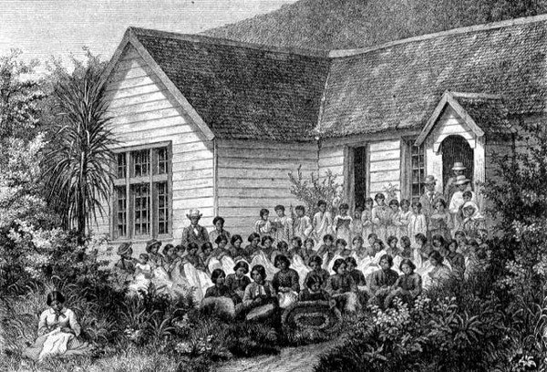 Missionsschule für Maoris, Illustration aus 