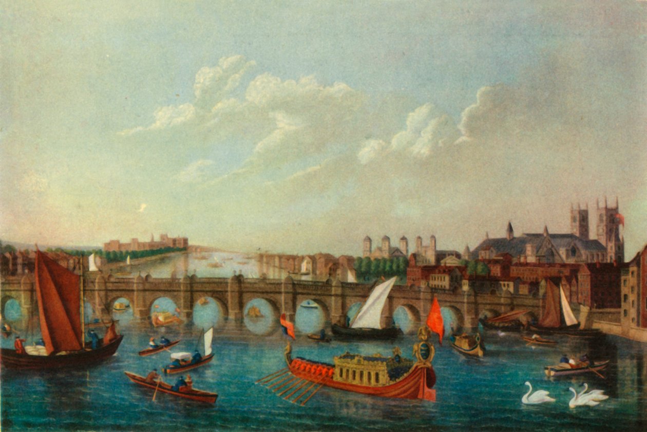 Die königliche Barke auf der Themse, London, ca. 1751, 1947 von School of Samuel Scott