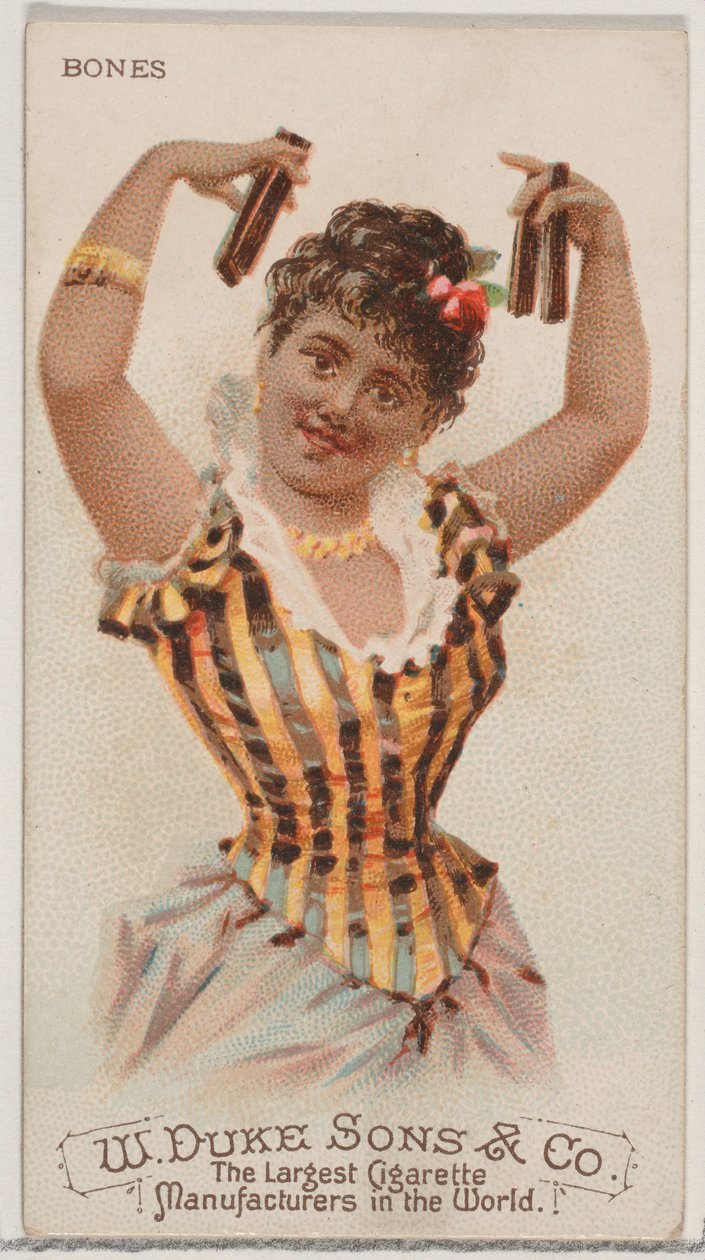 Knochen, aus der Serie Musikinstrumente N82 für Duke-Zigaretten, 1888 von Schumacher and Ettlinger
