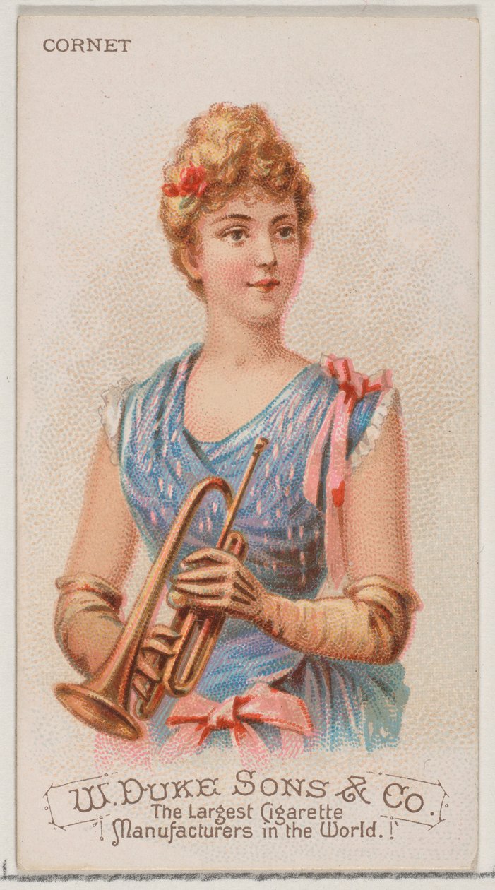 Kornett, aus der Serie Musikinstrumente N82 für Duke-Zigaretten von Schumacher and Ettlinger