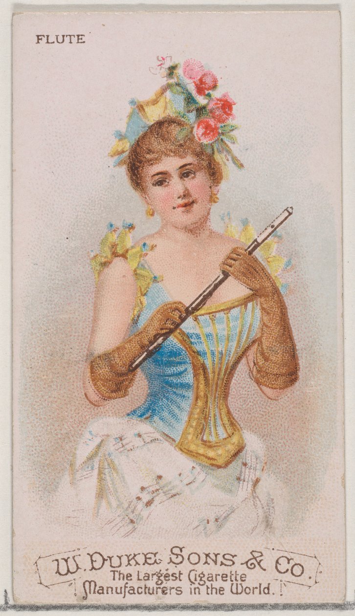 Flöte, aus der Serie Musikinstrumente N82 für Duke-Zigaretten, 1888 von Schumacher and Ettlinger