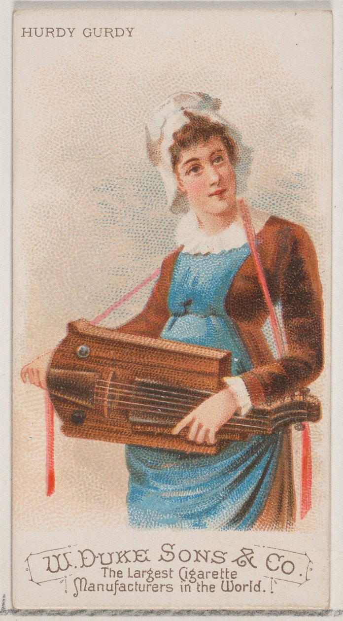 Drehleier, aus der Serie Musikinstrumente N82 für Duke-Zigaretten von Schumacher and Ettlinger