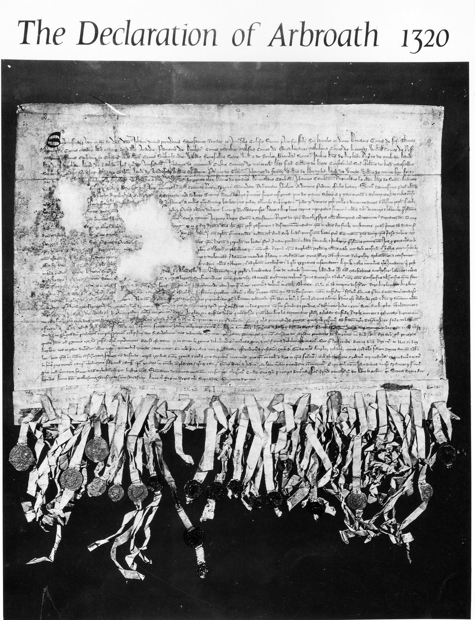 Die Erklärung von Arbroath, 6. April 1320 (Tinte auf Pergament) von Scottish School