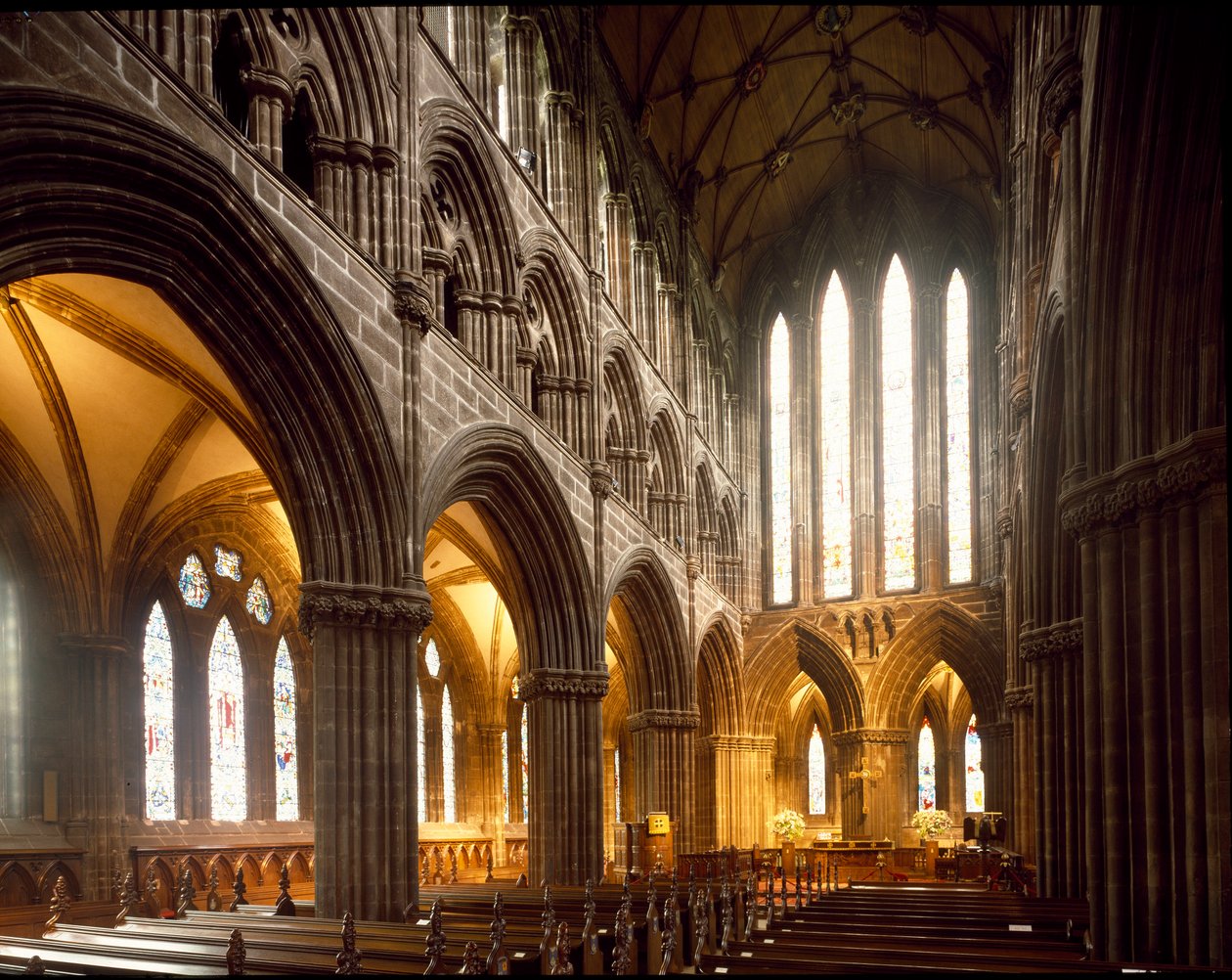 Gotische Kunst: Ansicht des Inneren der Kathedrale von Glasgow. 12. Jahrhundert von Scottish School