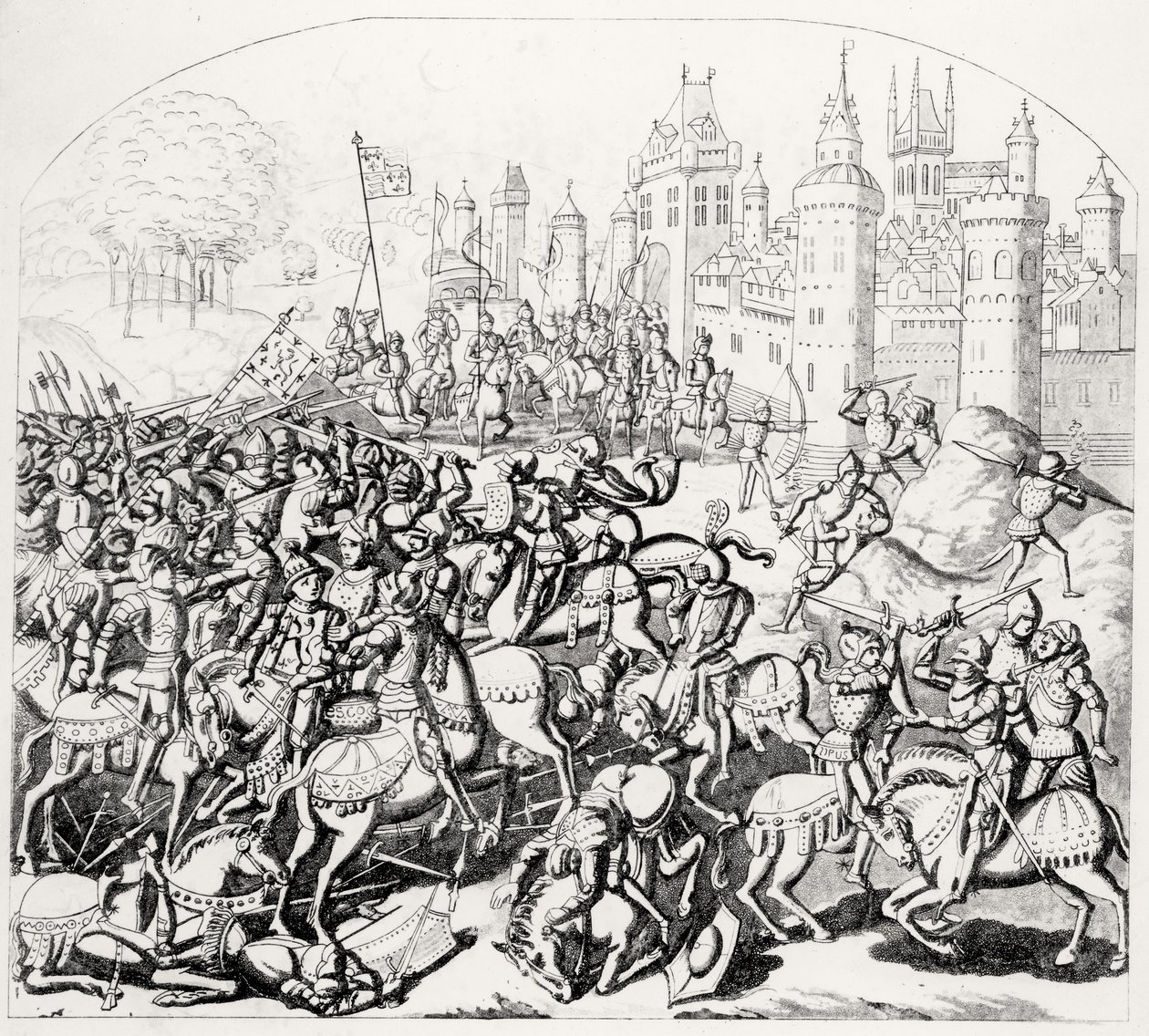 König David von Schottland (1084-1153) kommt mit einer großen Armee vor Newcastle-upon-Tyne, 1138 von Scottish School