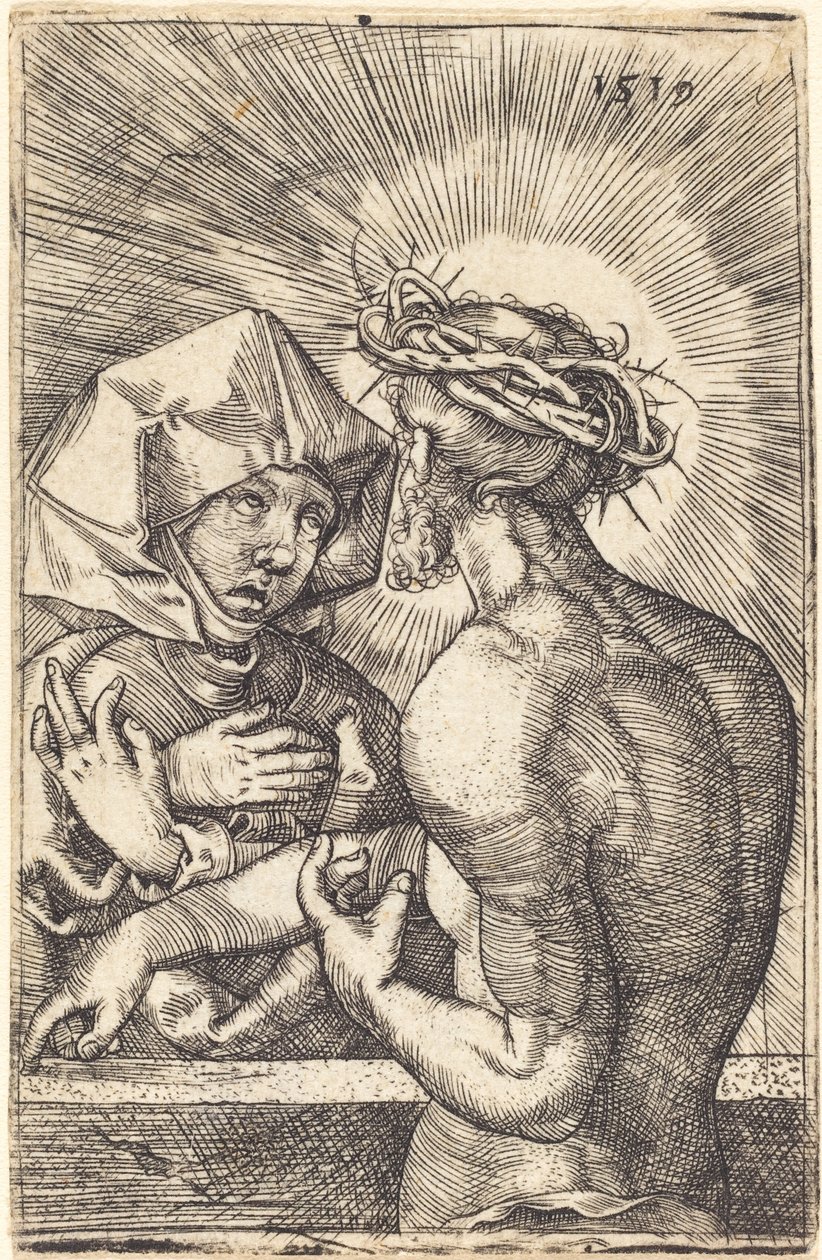 Christus mit Dornenkrone spricht mit seiner Mutter von Sebald Beham