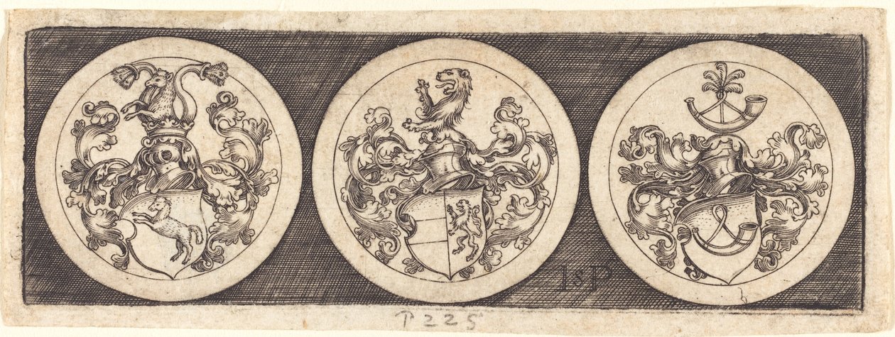 Drei Medaillen mit Wappen von Sebald Beham