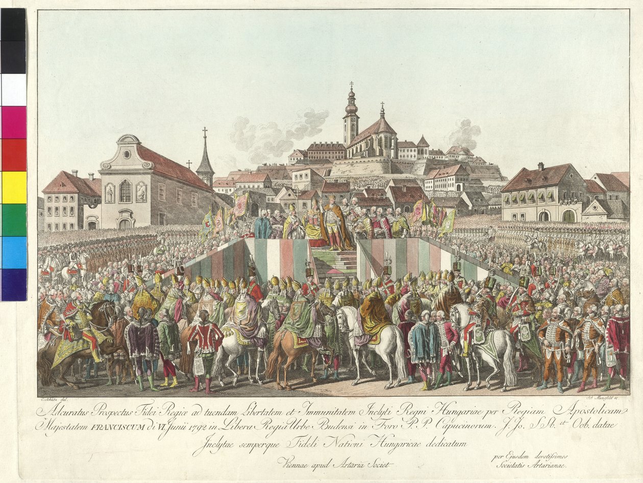 Krönung von Kaiser Franz II. zum König von Ungarn in Budapest am 6. Juni 1792 von Sebastian Mansfeld