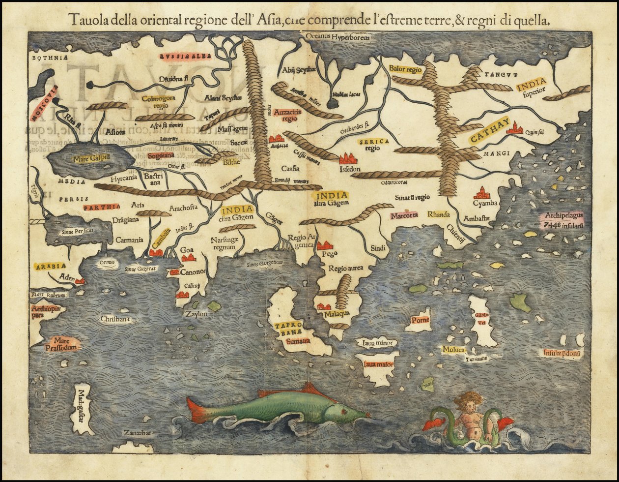 Karte von Asien von Sebastian Münster, 1550 von Sebastian Munster
