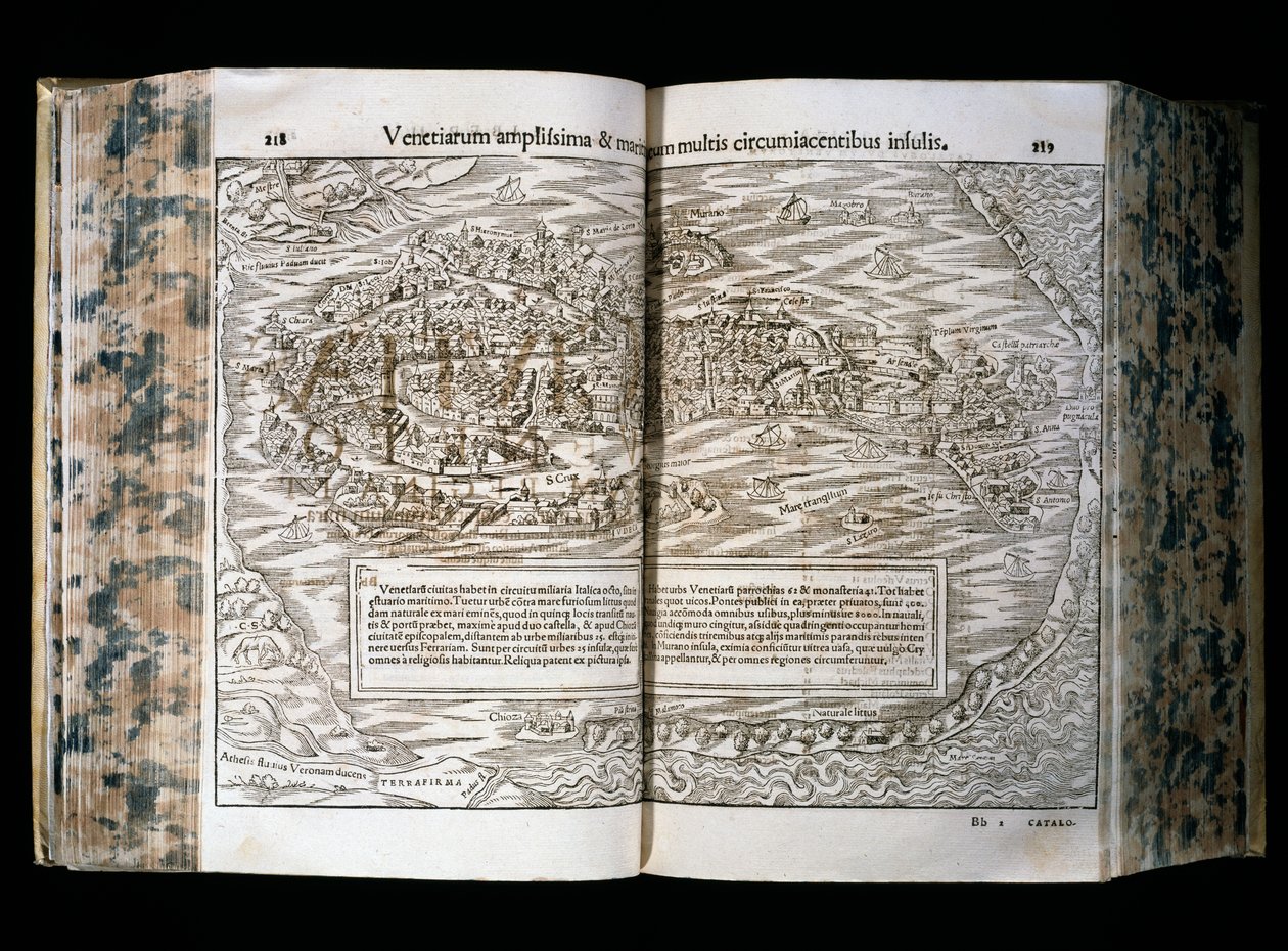 Venedig, Illustration aus Cosmographia, von Sebastian Munster, Holzschnitt, H. Petri Druck, Basel von Sebastian Munster