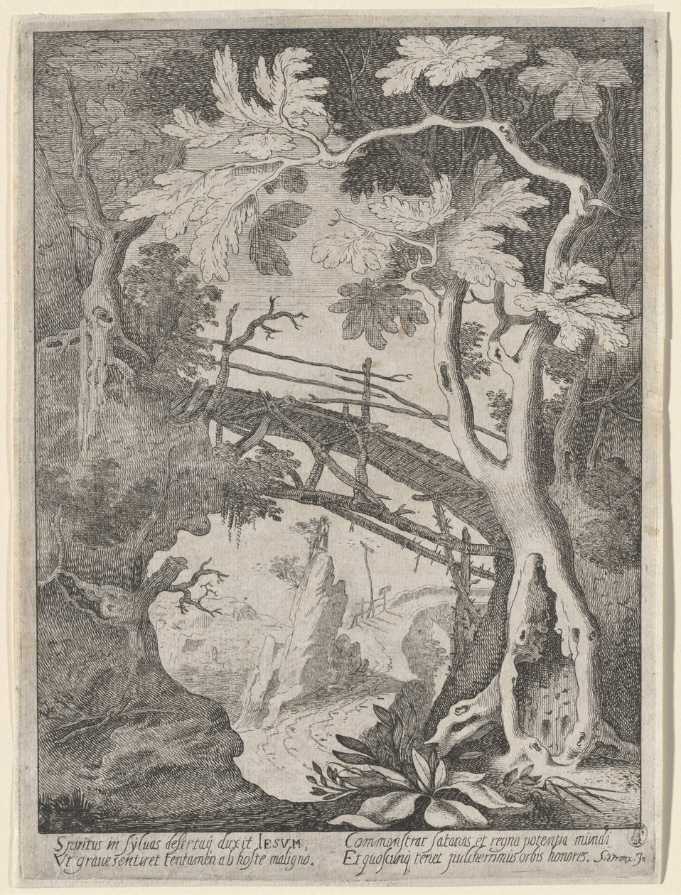 Felsige Landschaft mit der Versuchung Christi von Sebastian Vrancx