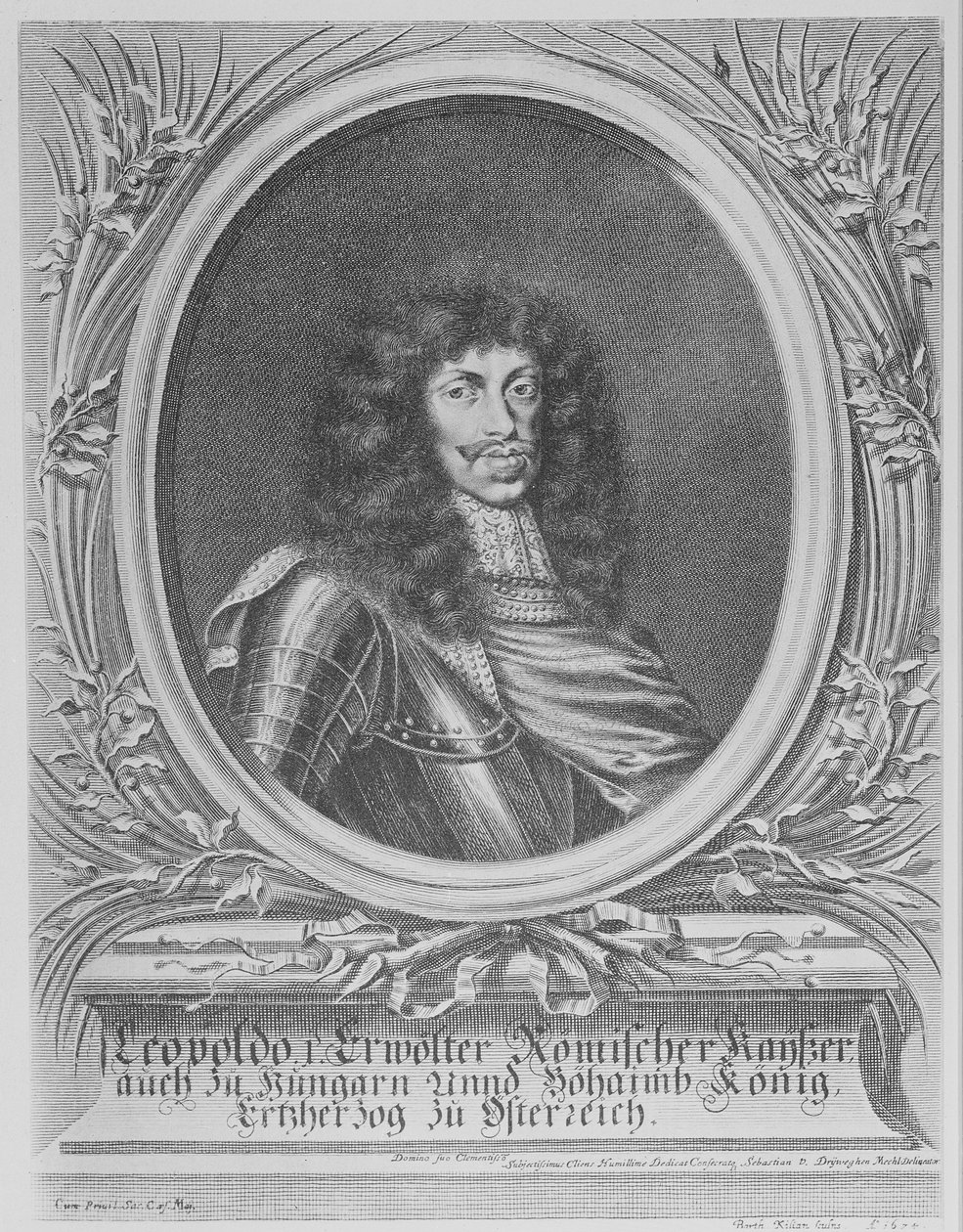 Leopold I., Heiliger Römischer Kaiser, graviert von Bartholomaus Kilian II, 1674 von Sebastian van Dryweghen