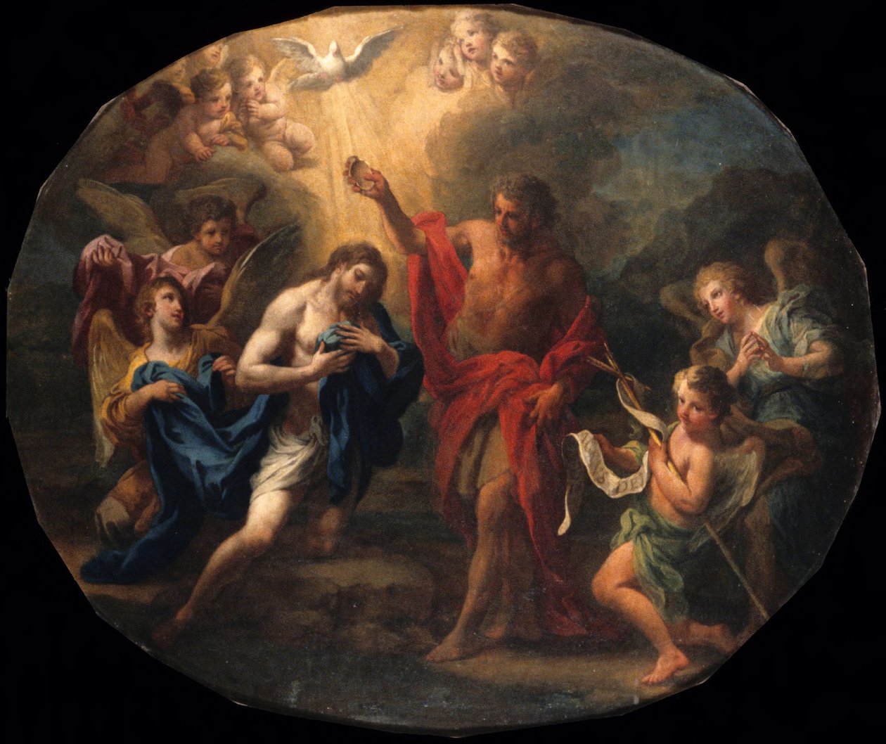 recto: Die Taufe Christi; verso: Porträt eines Bischofs von Sebastiano Conca