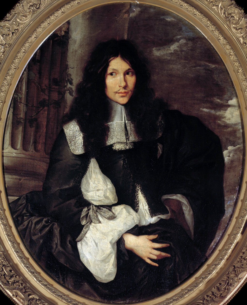 Porträt eines Mannes (lange als Jean Fouquet vermutet). Anonymes Gemälde der Schule von Sebastien Bourdon (1616-1671) von Sebastien (school of) Bourdon