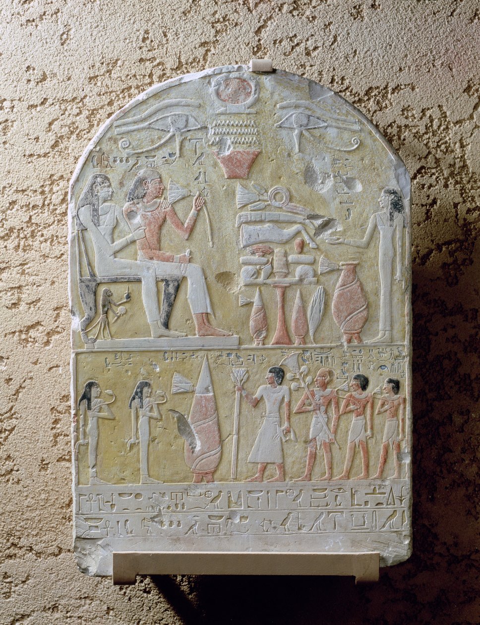 Grabstele von Tembu (bemalter Kalkstein) von Second Intermediate Period Egyptian