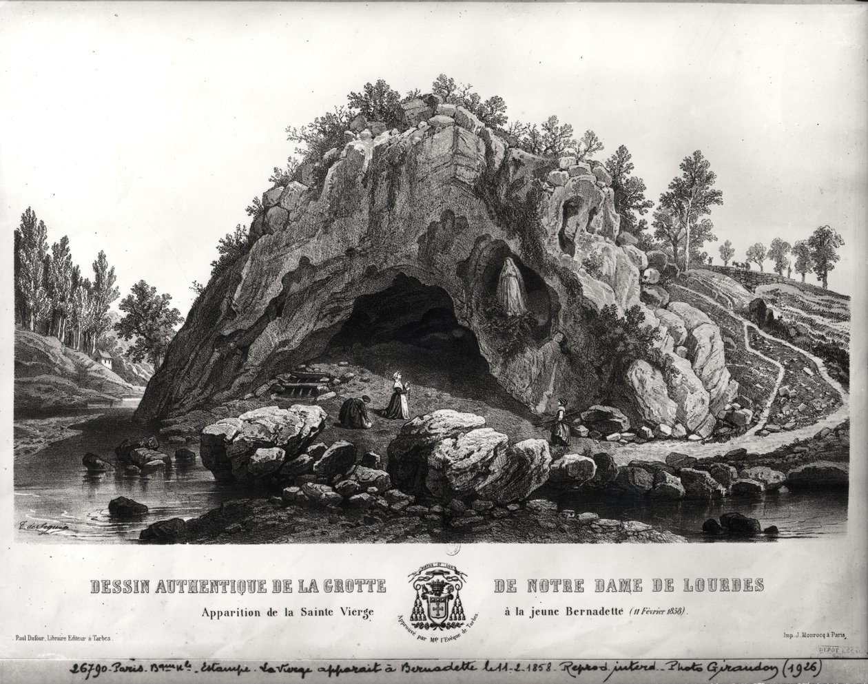 Erscheinung der Jungfrau Maria vor Bernadette Soubirous am 11. Februar 1858 von Seguin T. de