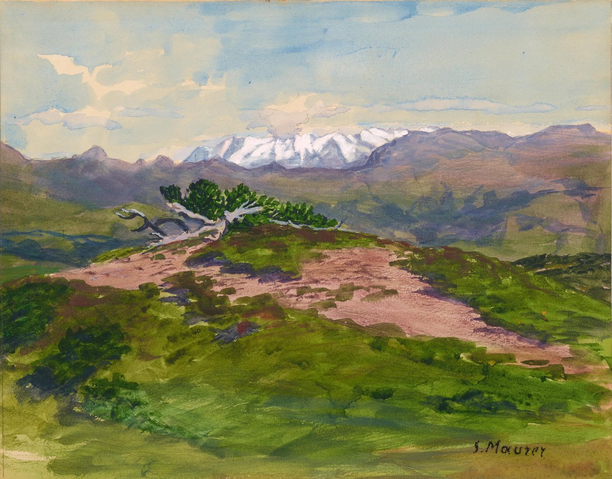 Wanderweg in den Bergen mit Blick auf die Zillertaler Alpen von Serafin Maurer