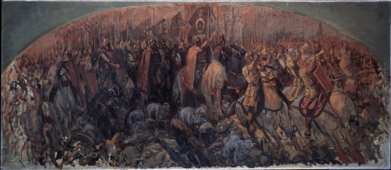 Die Schlacht von Kulikowo am 8. September 1380 von Sergei Alexeyevich Korovin