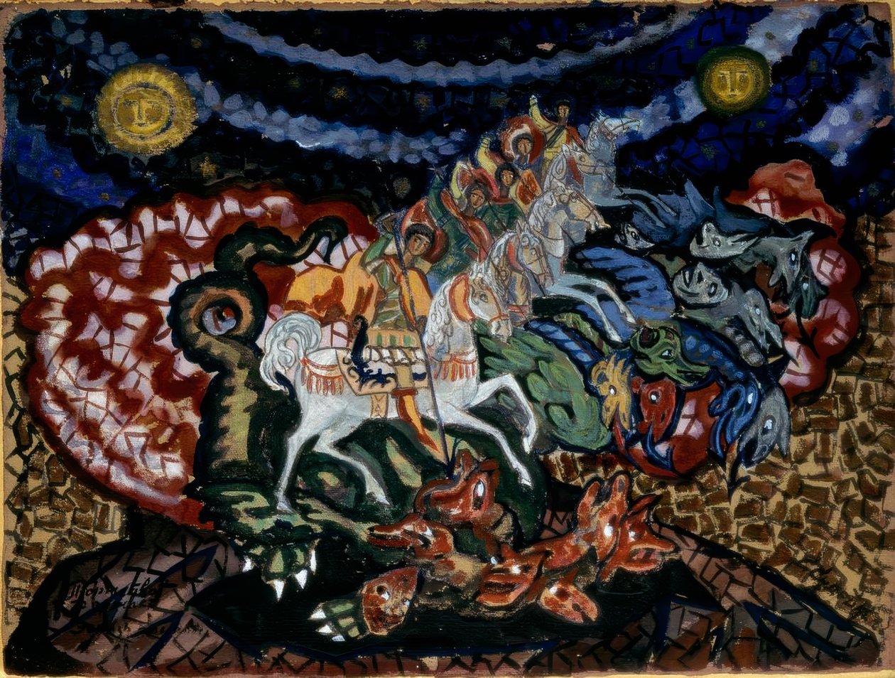 Entwurf eines Bühnenvorhangs für das Theaterstück Triumph von Sergei Jurjewitsch Sudeikin