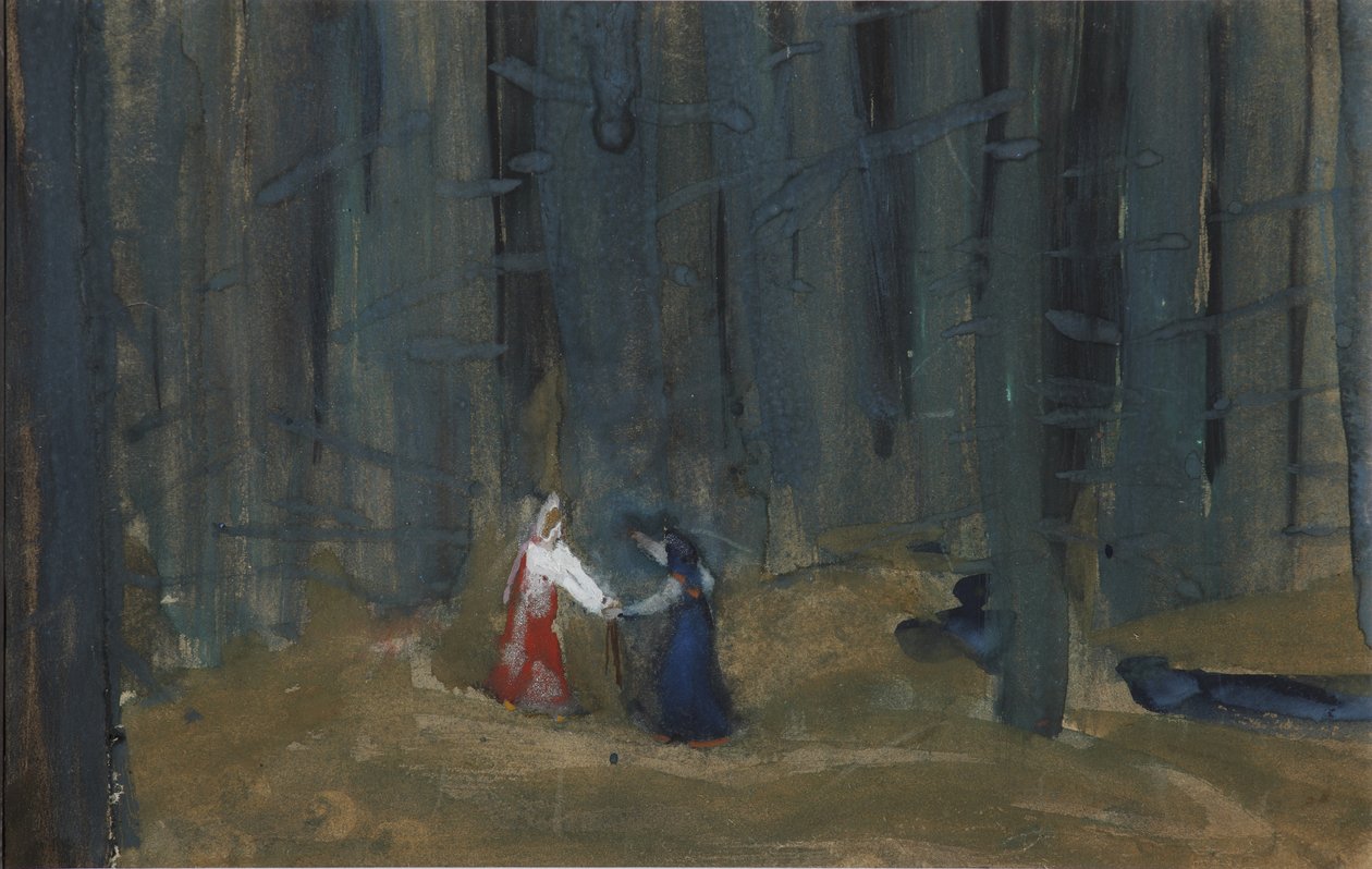 Illustration zu Die Geschichte der toten Prinzessin und der sieben Ritter von Sergei Vasilievich Malyutin