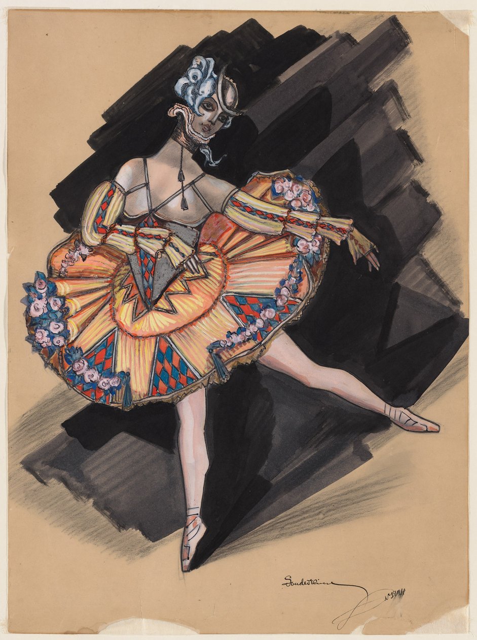 Die Feenpuppe. Kostümentwurf für Anna Pawlowa, 1924 von Sergei Yurievich Sudeykin