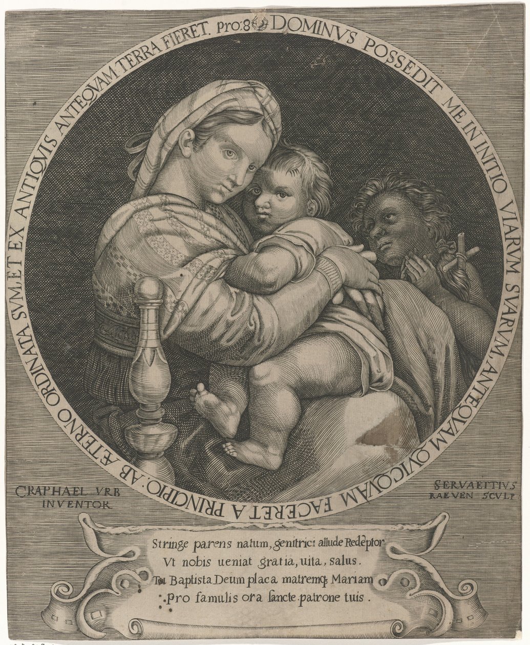 Madonna della sedia (Maria mit Christuskind und Johannes dem Täufer) von Servatius Raeven