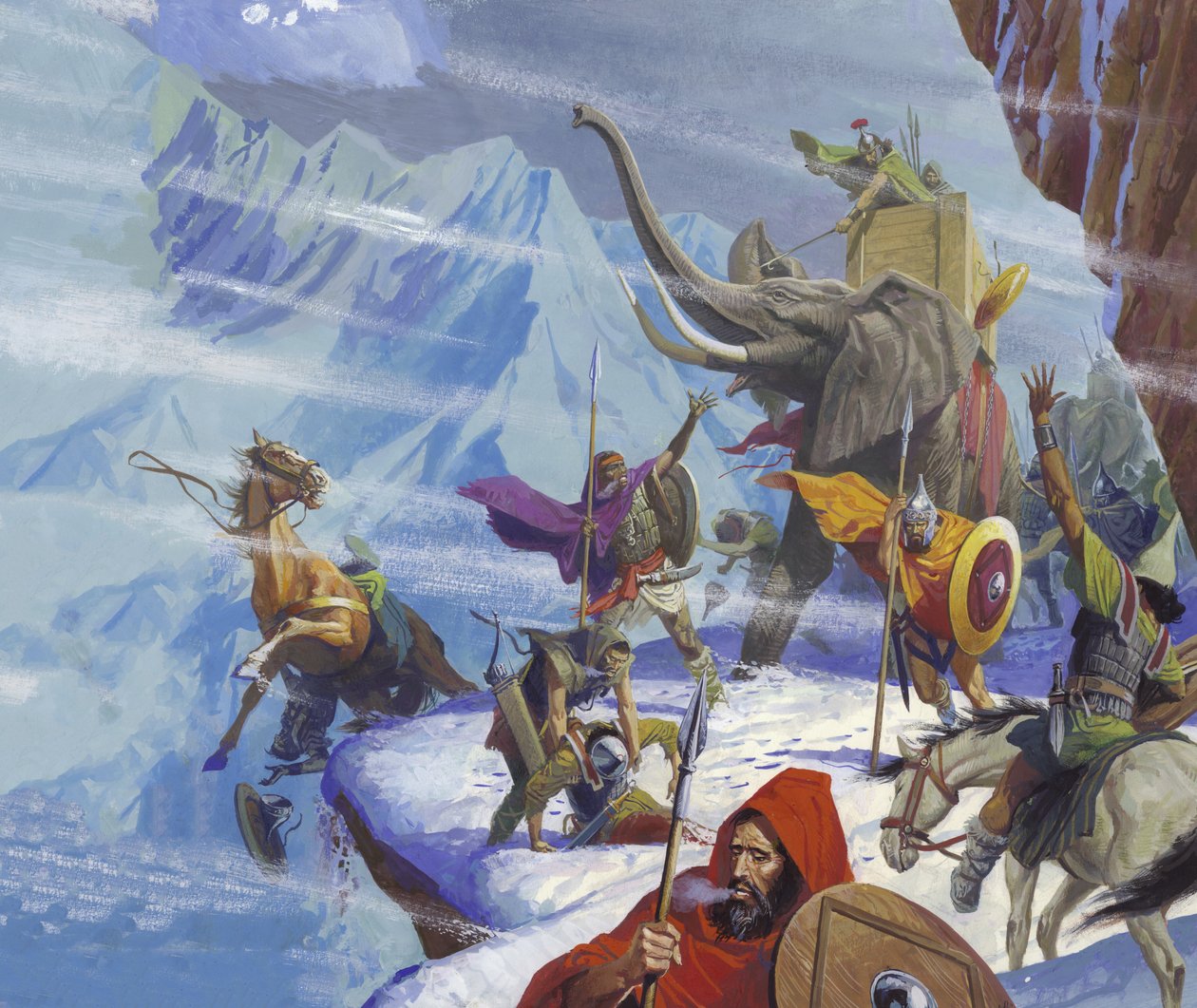 Hannibal (247-ca.183 v. Chr.) überquert die Alpen von Severino Baraldi