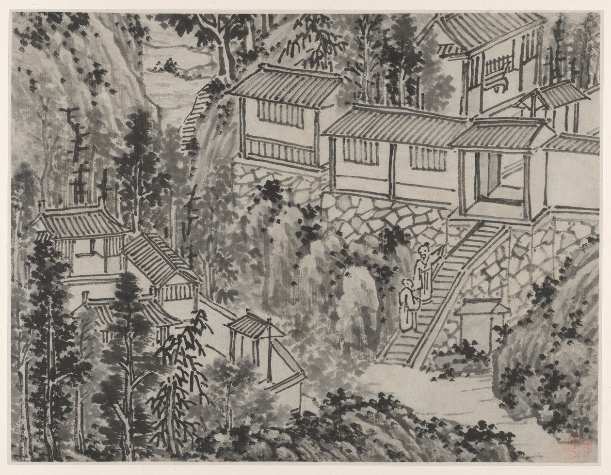 Zwölf Ansichten des Tigerhügels, Suzhou: Der Kiefernrückzug von Shen Zhou