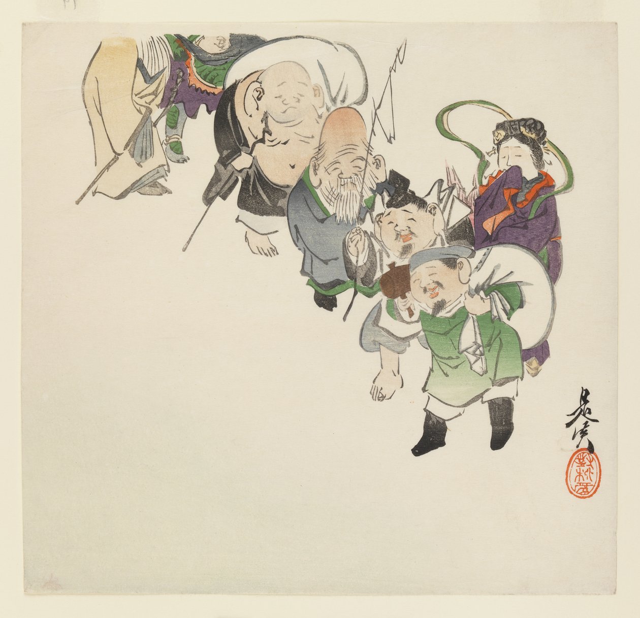 Sieben Götter des Glücks, ca. 1885 von Shibata Zeshin