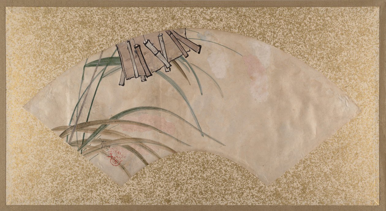 Blumen rosa und weiß und Blätter, Klappern, Ende 19. Jahrhundert von Shibata Zeshin